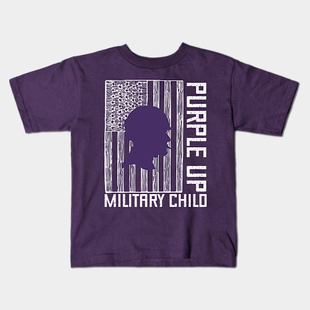 Purple Up For Military Kids - Month of the Military Child 2023 Kids T-Shirt by PraiseArts 